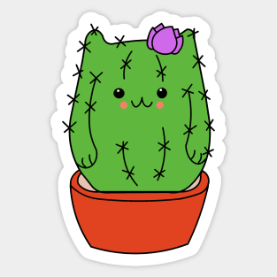 Kawaii Cactus Kitty Cat Succulent Cacti Sticker